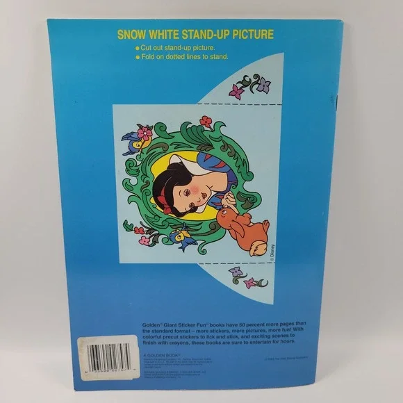 VTG Golden Book Snow White And The Seven Dwarfs Giant Sticker Fun Unused 1993 - Picture 9 of 10